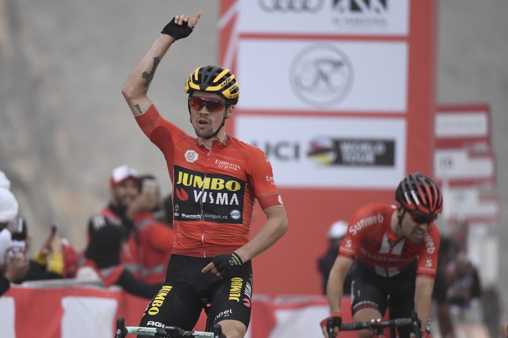 Primoz Roglic wins Stage 6 of the UAE Tour and secures the Red Jersey
